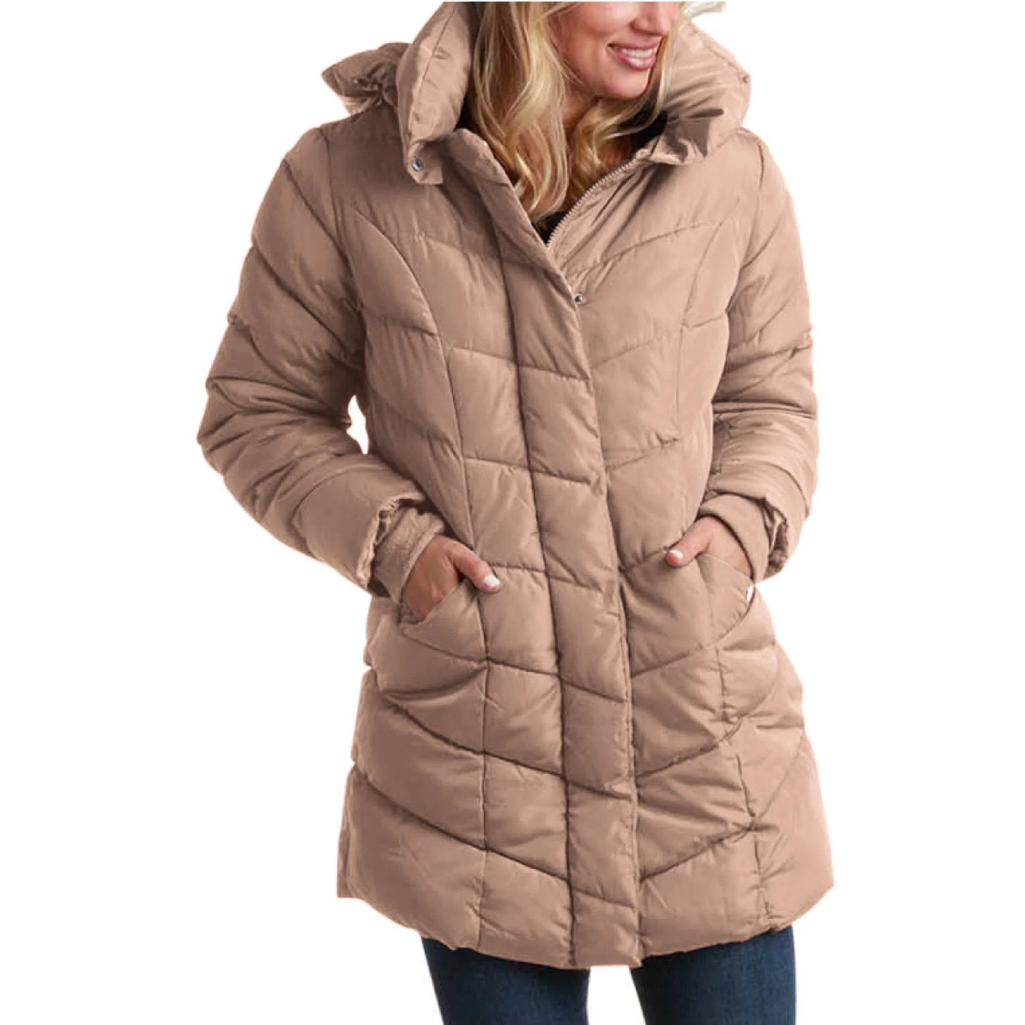 Steve Madden Women’s Winter Jacket – Insulated Weather Resistant Quilted Mid-Length Puffer Pa... | Walmart (US)