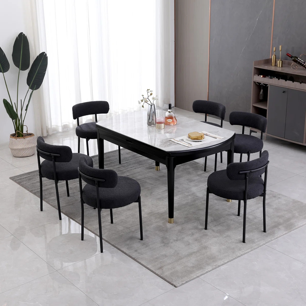 Modern Accent Chair, Upholstered Dining Chairs, Short Plush Fabric, Armless Dining Chair With Bac... | Wayfair North America