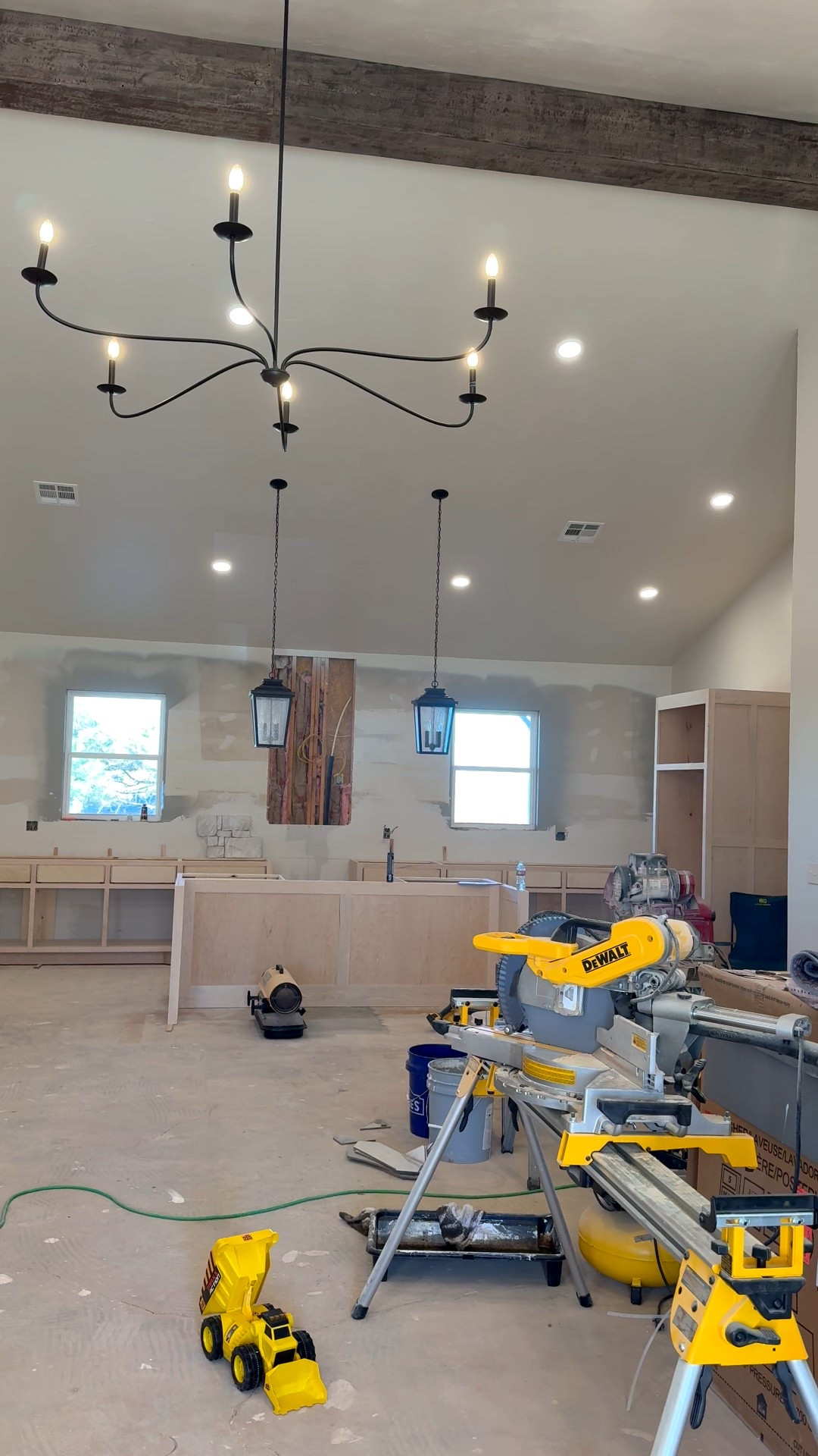 The lighting is up at our flip house! Lantern pendant lights. Affordable lighting. Cottage style  

#LTKHome