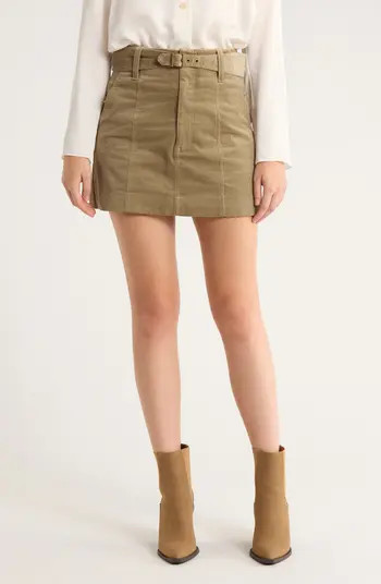 Anised Belted Corduroy Miniskirt | Nordstrom