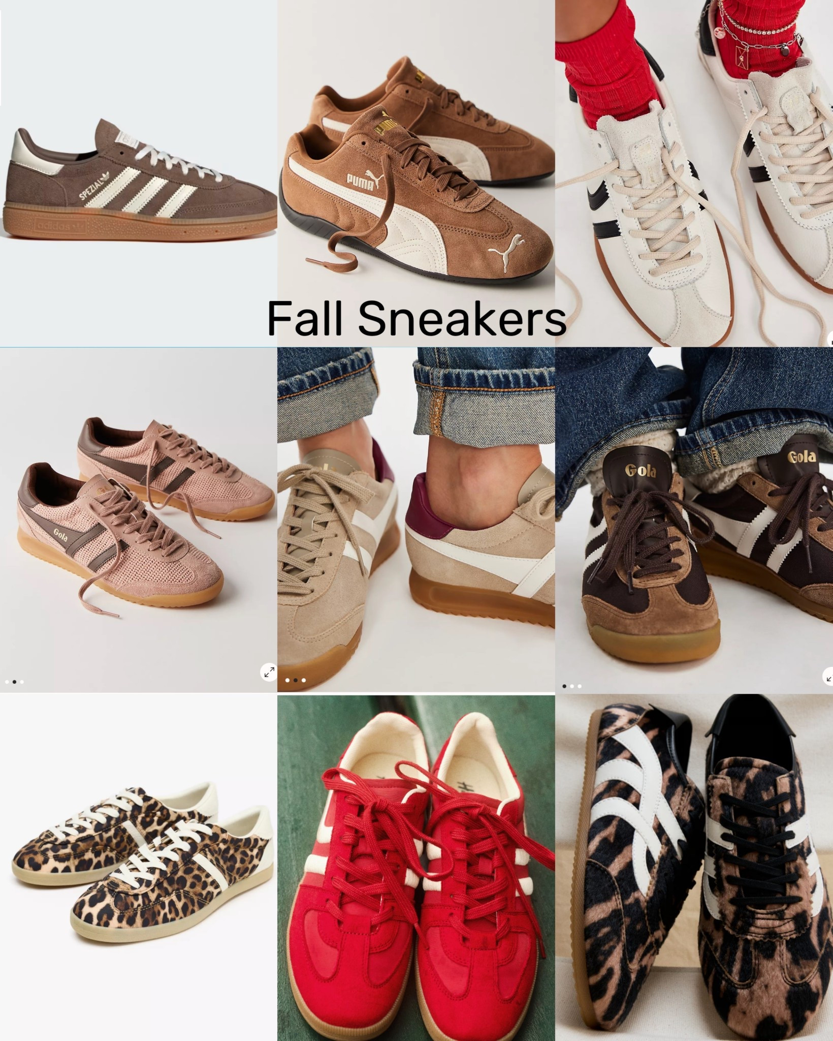Sneakers, Adidas sneakers, puma sneakers, brown sneakers, suede sneakers, fall sneakers, leopard print sneakers, red sneakers. 


#LTKsummer #LTKstyletip #LTKcanada