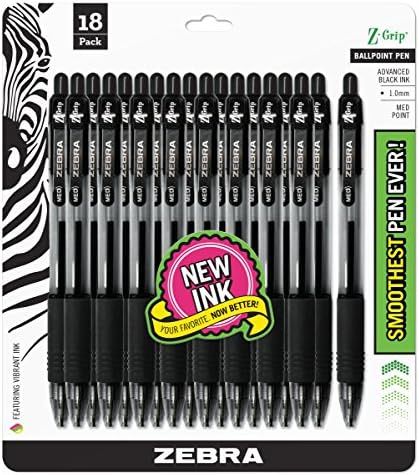 Zebra Pen Z-Grip Retractable Ballpoint Pen, Medium Point, 1.0mm, Black Ink, - 18 Pieces, Model Nu... | Amazon (US)