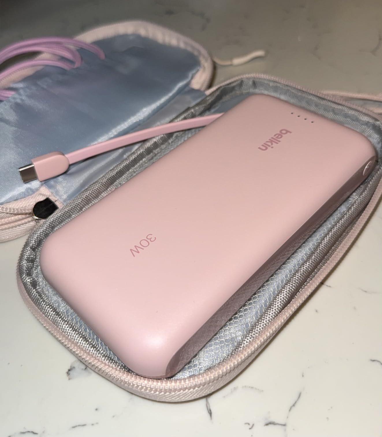 Belkin Portable Charger, Power Bank with Integrated Cable 20000 mAh 30W - Fast Charging USB C Pow... | Amazon (US)