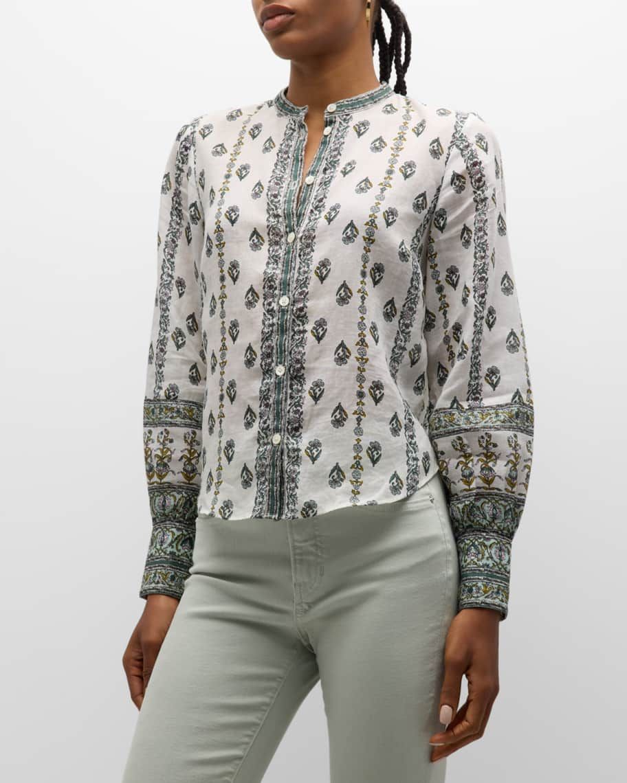 Thorp Printed Button-Front Blouse | Neiman Marcus