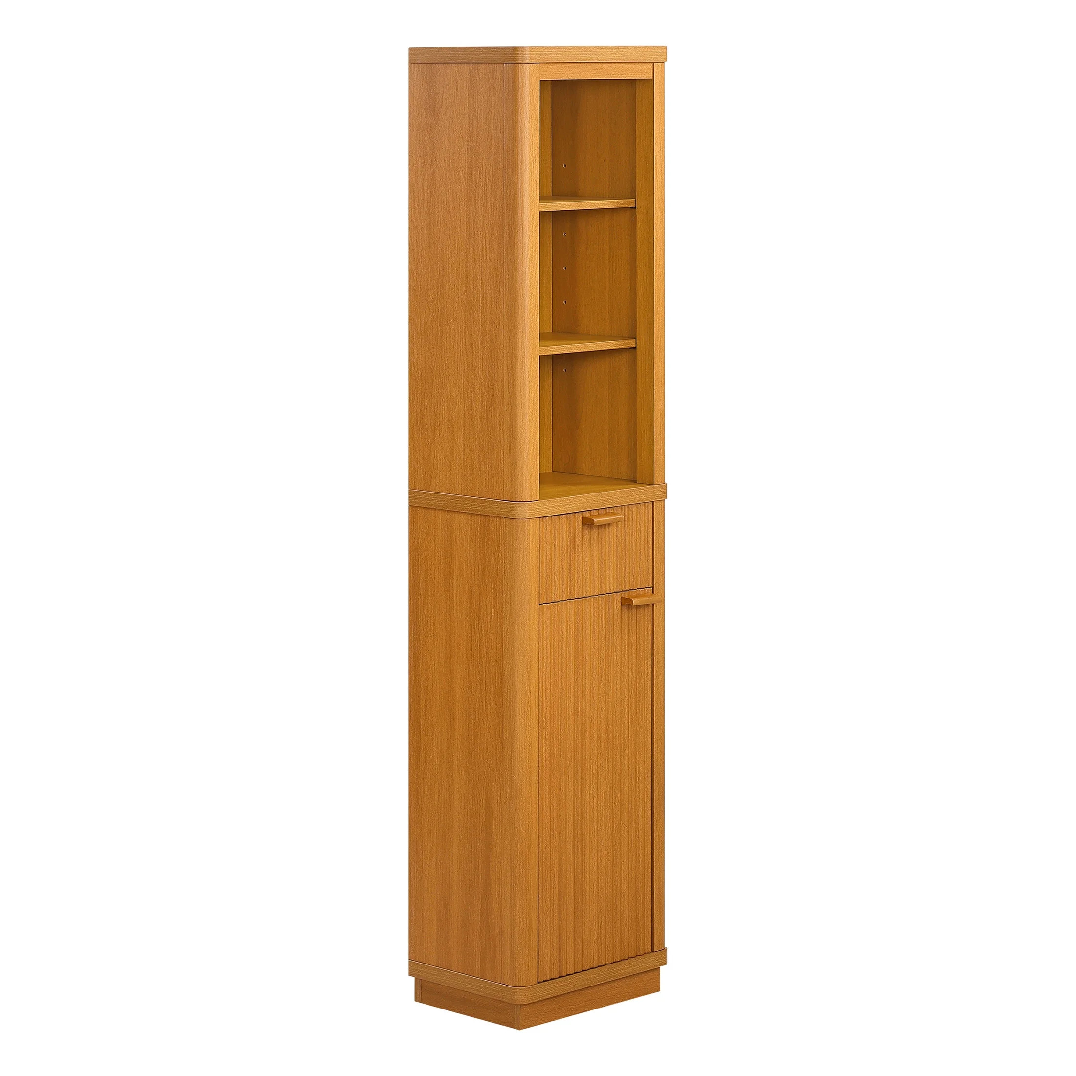 Beautiful Fluted Linen Storage Cabinet, Warm Honey | Walmart (US)