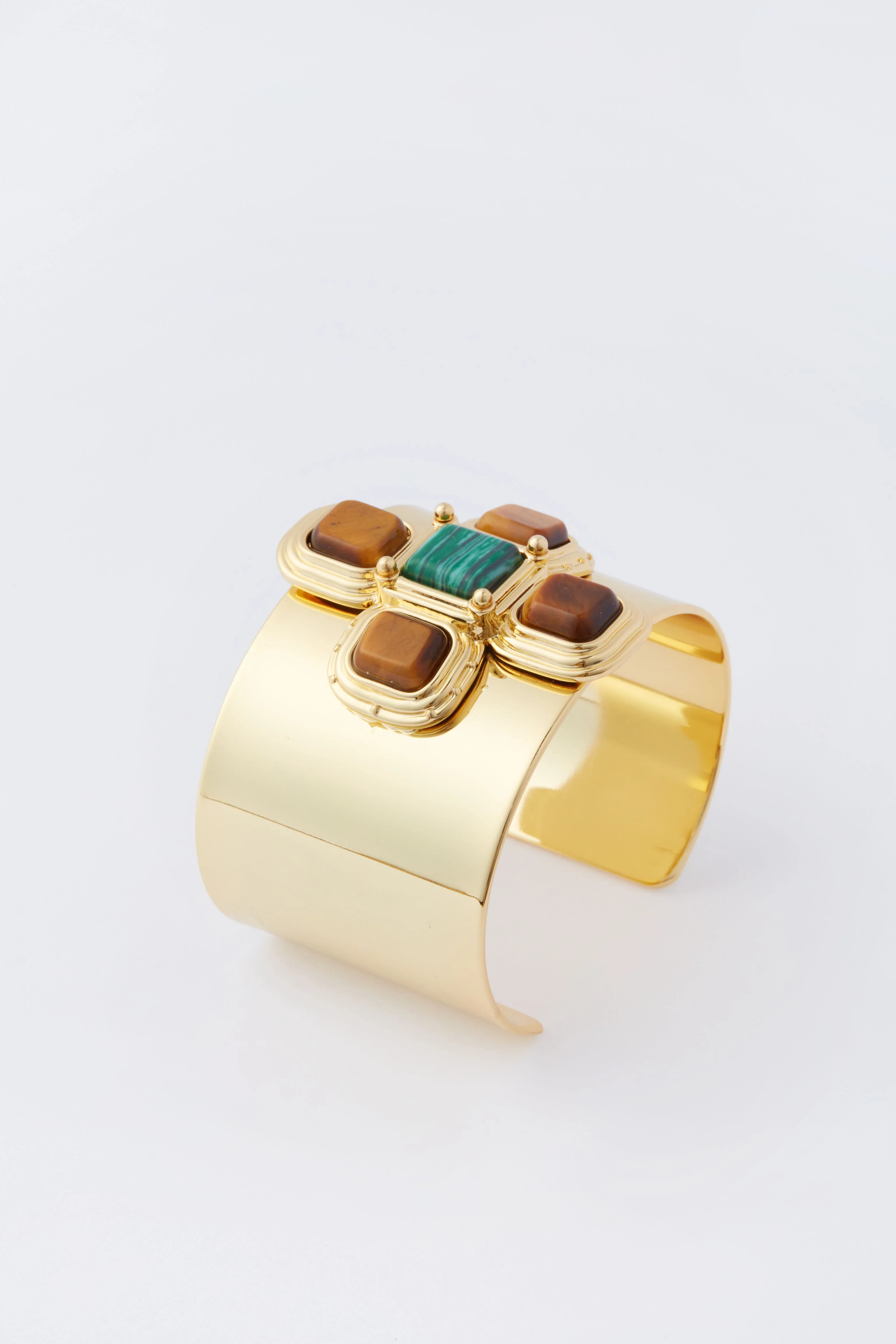 Tiger's Eye and Malachite Clea Cuff | Tuckernuck (US)