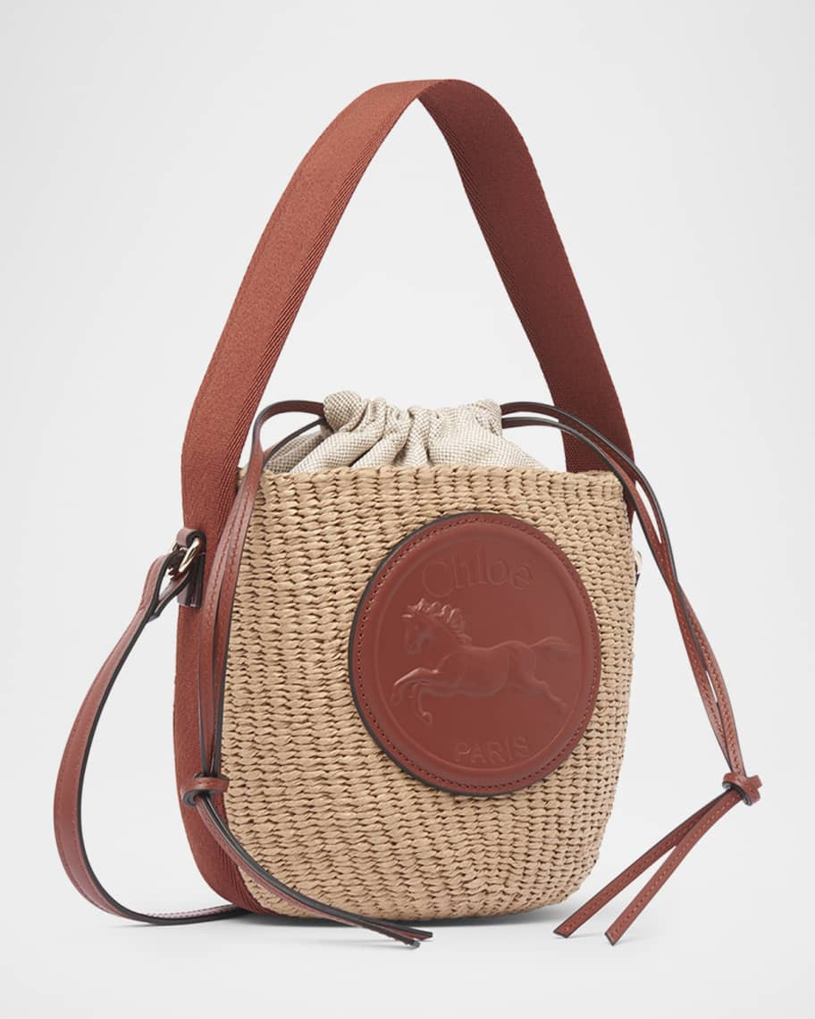 Chloe Horse Medal Bucket Bag in Paper and Leather | Neiman Marcus