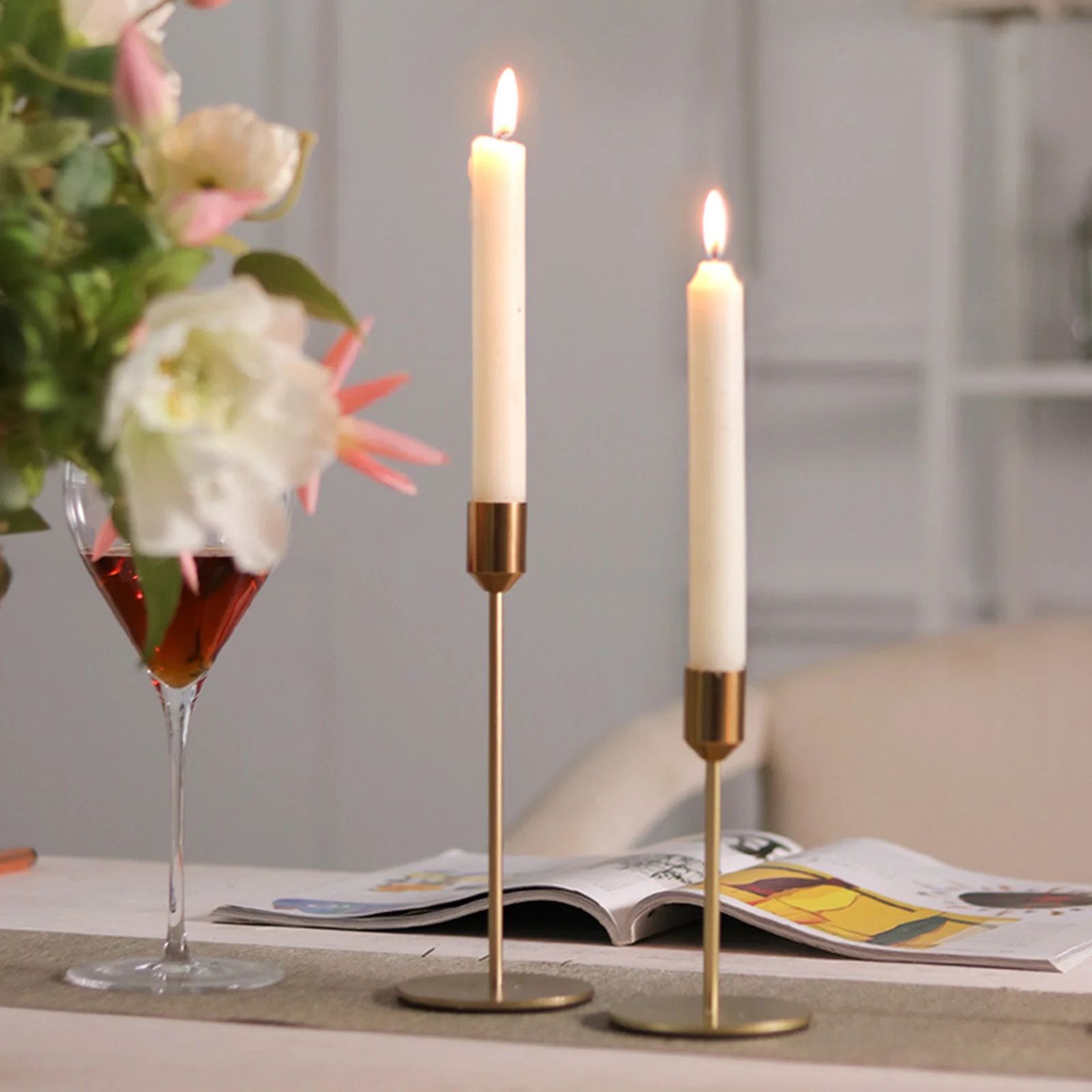 MERSARIPHY Gold Metal Candlestick Holders, Taper Candle Holders Decorative Candle Stand | Walmart (US)