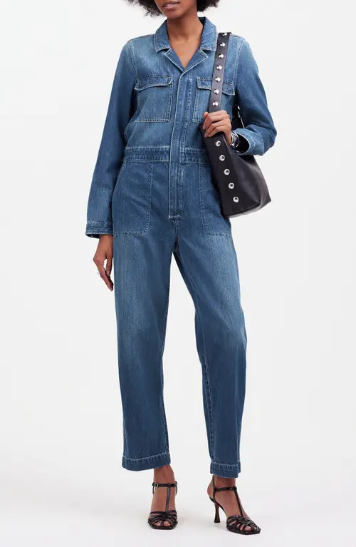 Madewell Denim Utility Coveralls in Dewitt Wash at Nordstrom, Size X-Small | Nordstrom