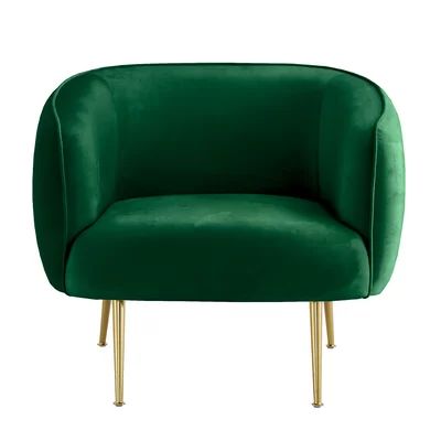 Aimee Barrel Chair Everly Quinn Upholstery Color: Green | Wayfair North America