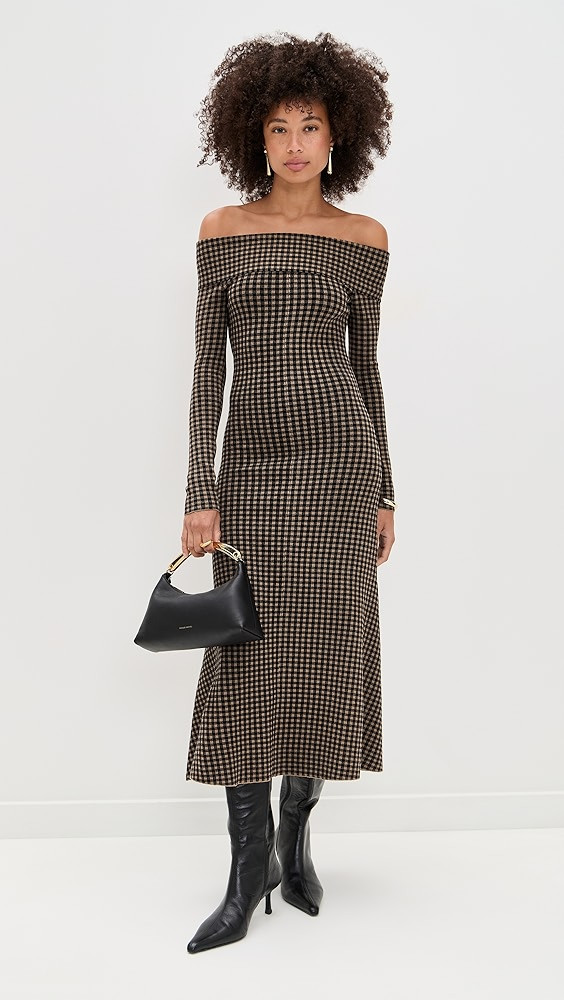 Gingham Knit Off Shoulder Dress | Shopbop