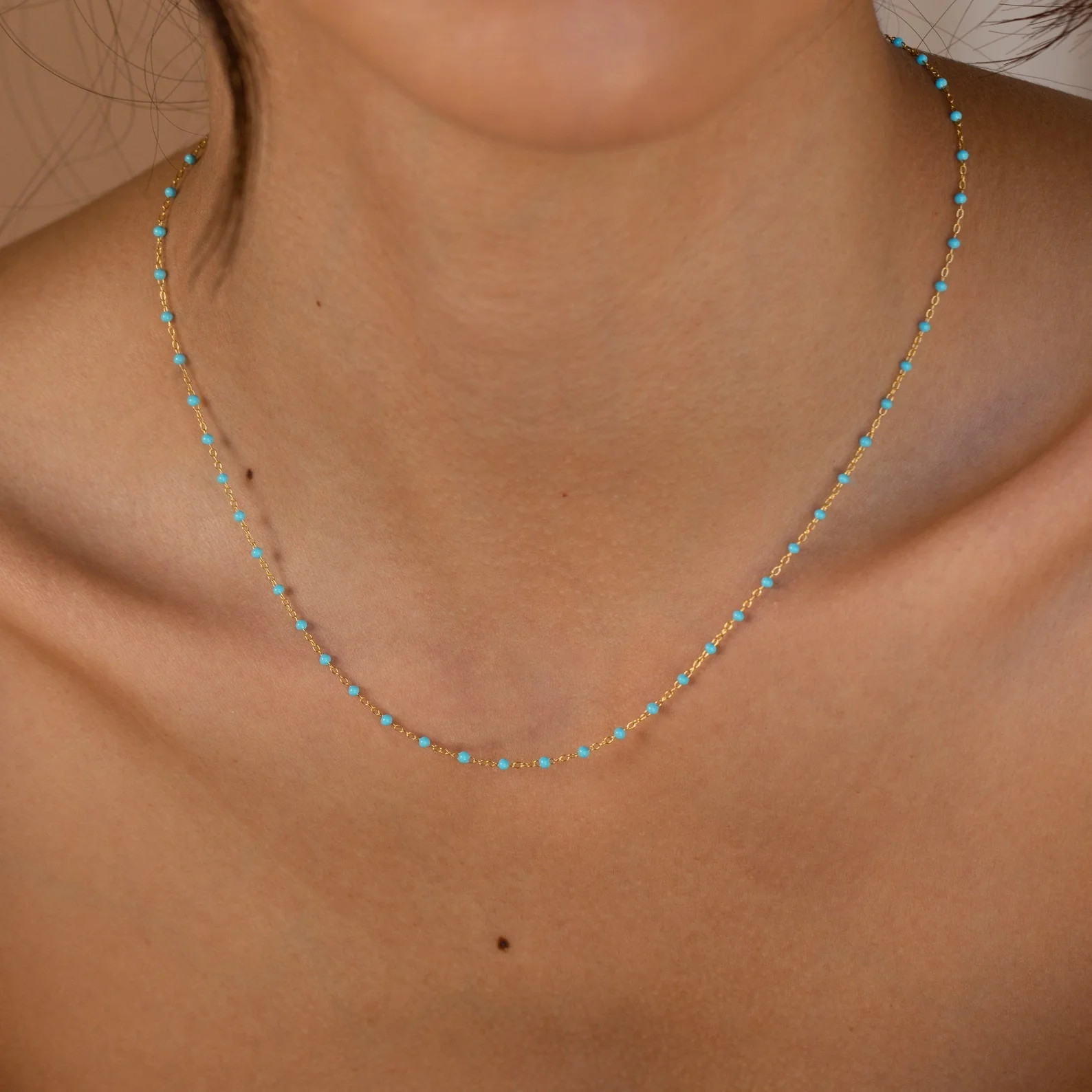 Turquoise Station Necklace | Caitlyn Minimalist
