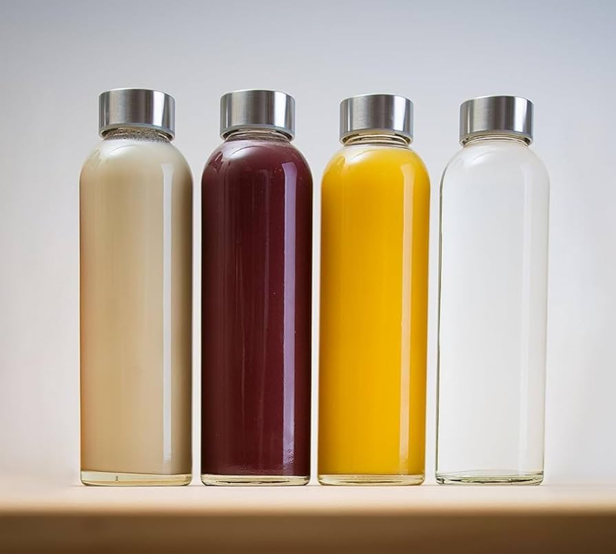 Epica 18-Oz. Glass Water Bottles with Lids, Juice Bottles - BPA Free & Eco-Friendly Reusable Refi... | Amazon (US)