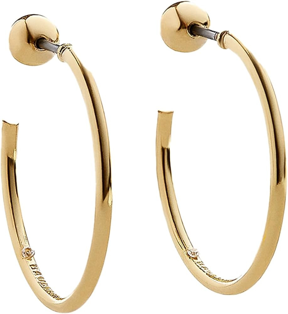 Dalilah Thin Gold-Plated Hoop Earrings for Women - Lightweight, Hypoallergenic Gold Hoops with Po... | Amazon (US)