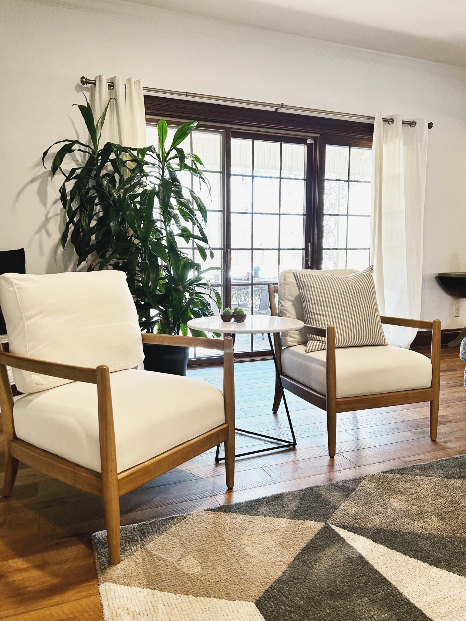 Living room decor and chairs. Linking a similar rug. 

Accent chairs, upholstered chairs, wood and upholstery, cream chairs, sitting room chairs, modern decor, bedroom, living room furniture, home decor, modern furniture, livingroom, modern home, neutral home, target, Studio McGee, world market, area rug, modern rug, geo rug

#LTKFind #LTKstyletip #LTKhome