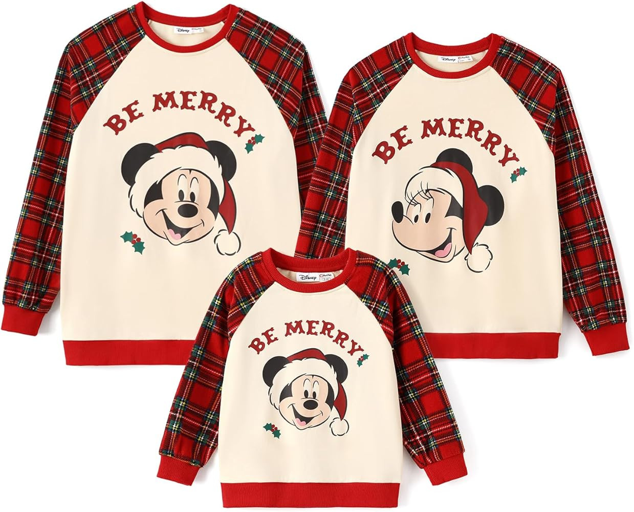 Disney family matching sweatshirt Stitch Mickey Spiderman print long sleeve winter Christmas mom ... | Amazon (US)