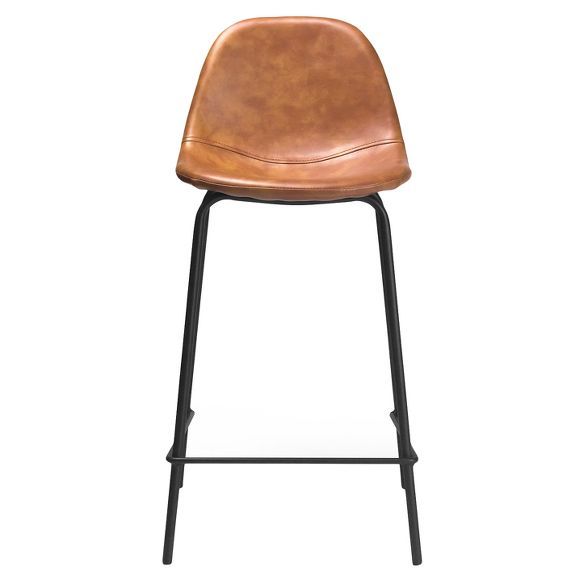 Set of 2 Maxine Modern Upholstered Faux Leather Counter Height Barstool - Aeon | Target