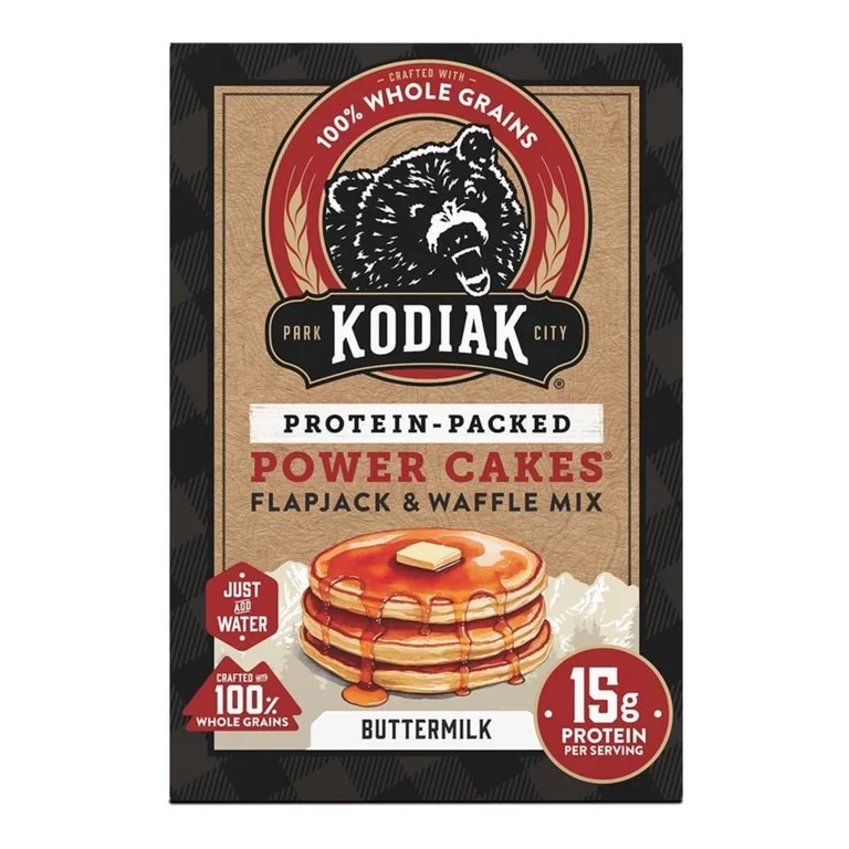 Kodiak Protein-Packed Power Cakes Buttermilk Pancake and Waffle Mix, 20 oz Box | Walmart (US)