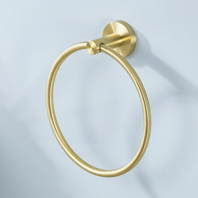 KES Gold Towel Ring 304 Stainless Steel Brushed Brass Wall Mount | Walmart (US)