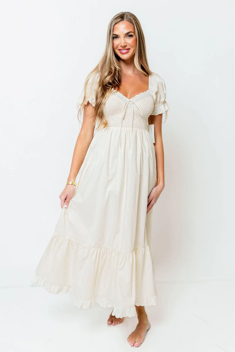 Holdyn 100% Cotton Maxi Dress in Cream - Inclusive Sizing *7/14 PRE-OR | Worth Collective