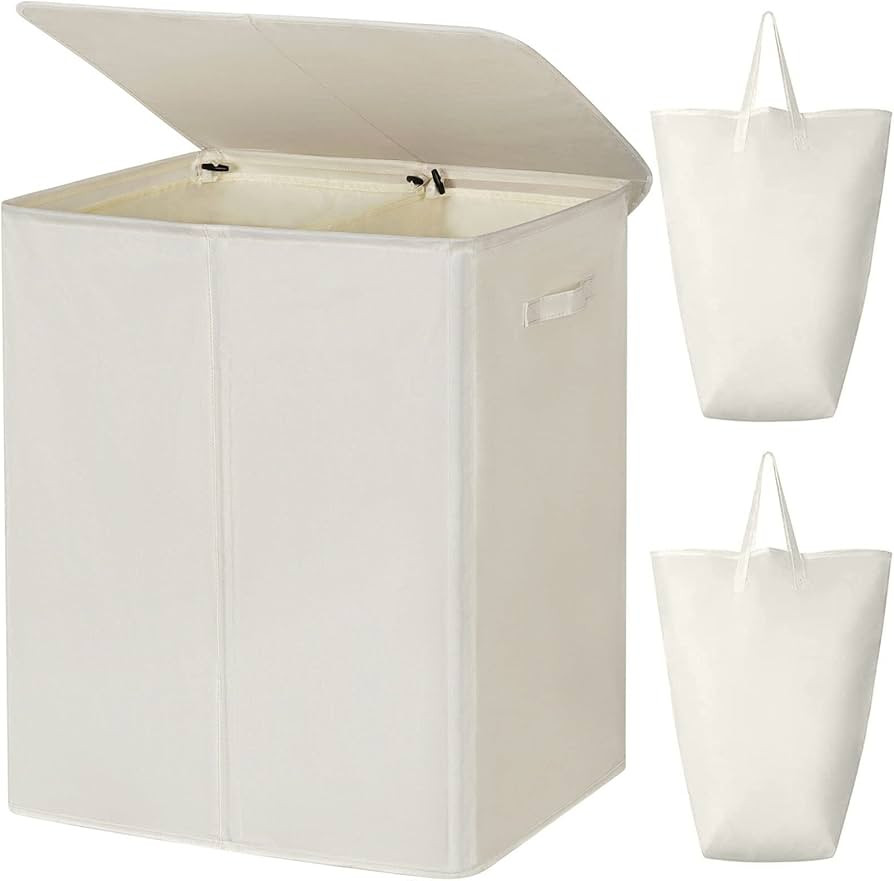 WOWLIVE 154L Double Laundry Hamper with Lid and Removable Laundry Bags, Large Dirty Clothes Hampe... | Amazon (CA)
