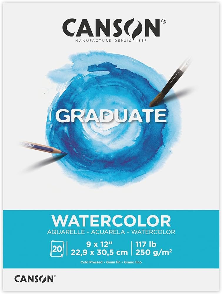 Canson Graduate Watercolor Pad, Foldover, 9x12 inch, 20 Sheets | Artist Paper for Adults and Stud... | Amazon (US)