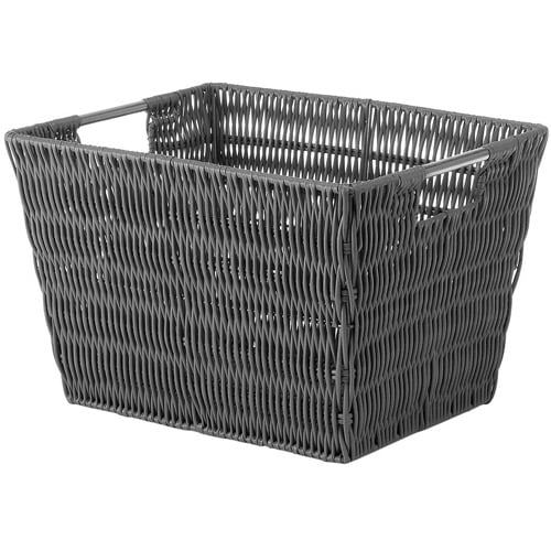 Whitmor Rattique® Small Storage Tote - Grey - 9.875" X 12.625" X 7.9" | Walmart (US)