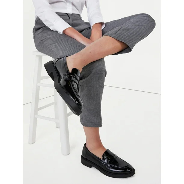 Time and Tru Women's Patent Penny Loafers | Walmart (US)