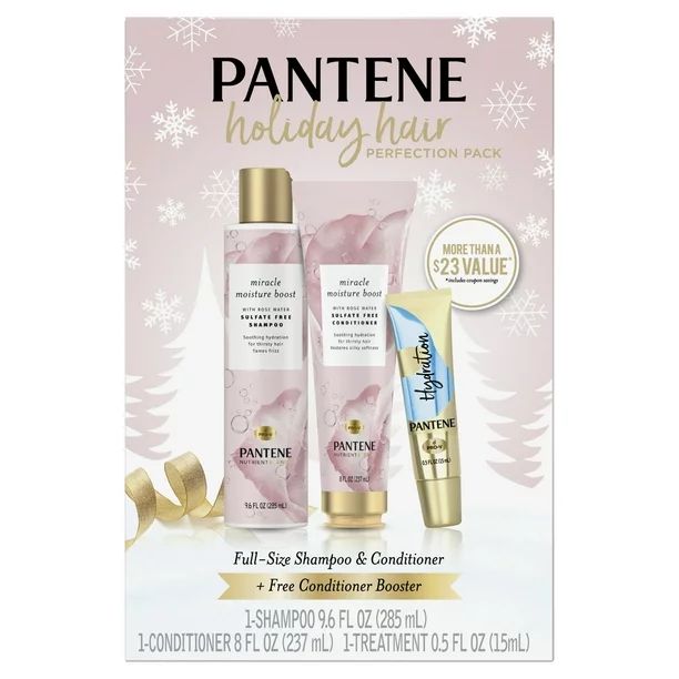 ($23 VALUE) Pantene Sulfate Free Shampoo and Conditioner Set, Plus Hydrating Booster Mix-In, Rose... | Walmart (US)