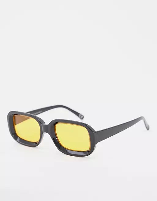 ASOS DESIGN square sunglasses with amber lens | ASOS (Global)
