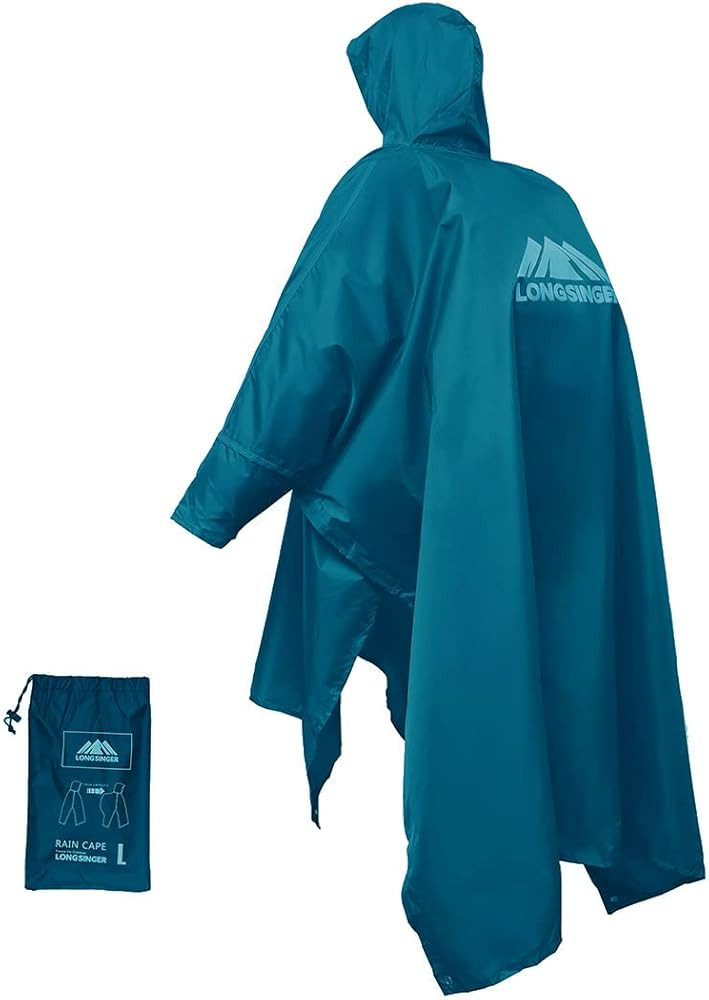 longsinger Rain Poncho for Adult, Waterproof Rain Poncho with Hood and Sleeve, Ideal for Hiking, ... | Amazon (US)