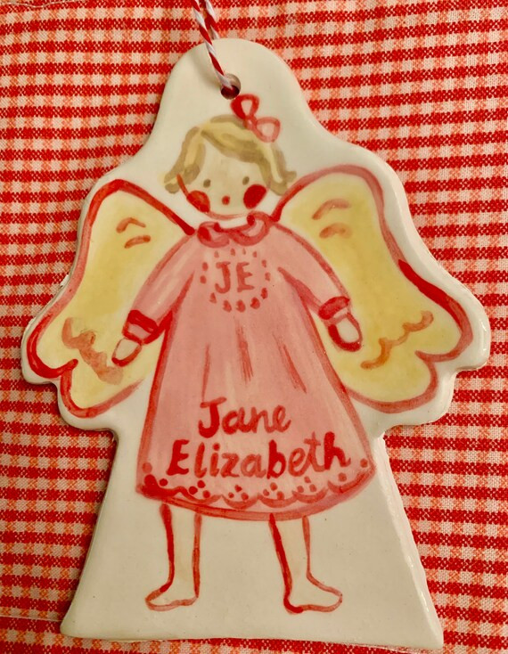 Small Ceramic Angel Ornament | Etsy (US)