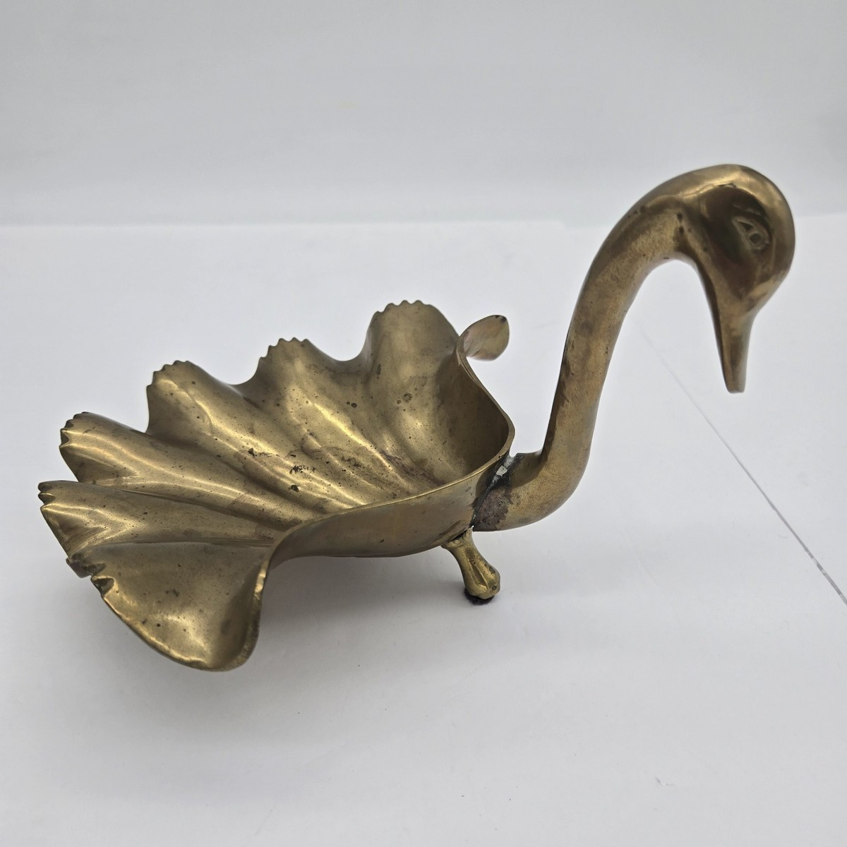 Vintage 1940's Solid Brass Swan Soap or Trinket Dish 7"x8"x5" | eBay US