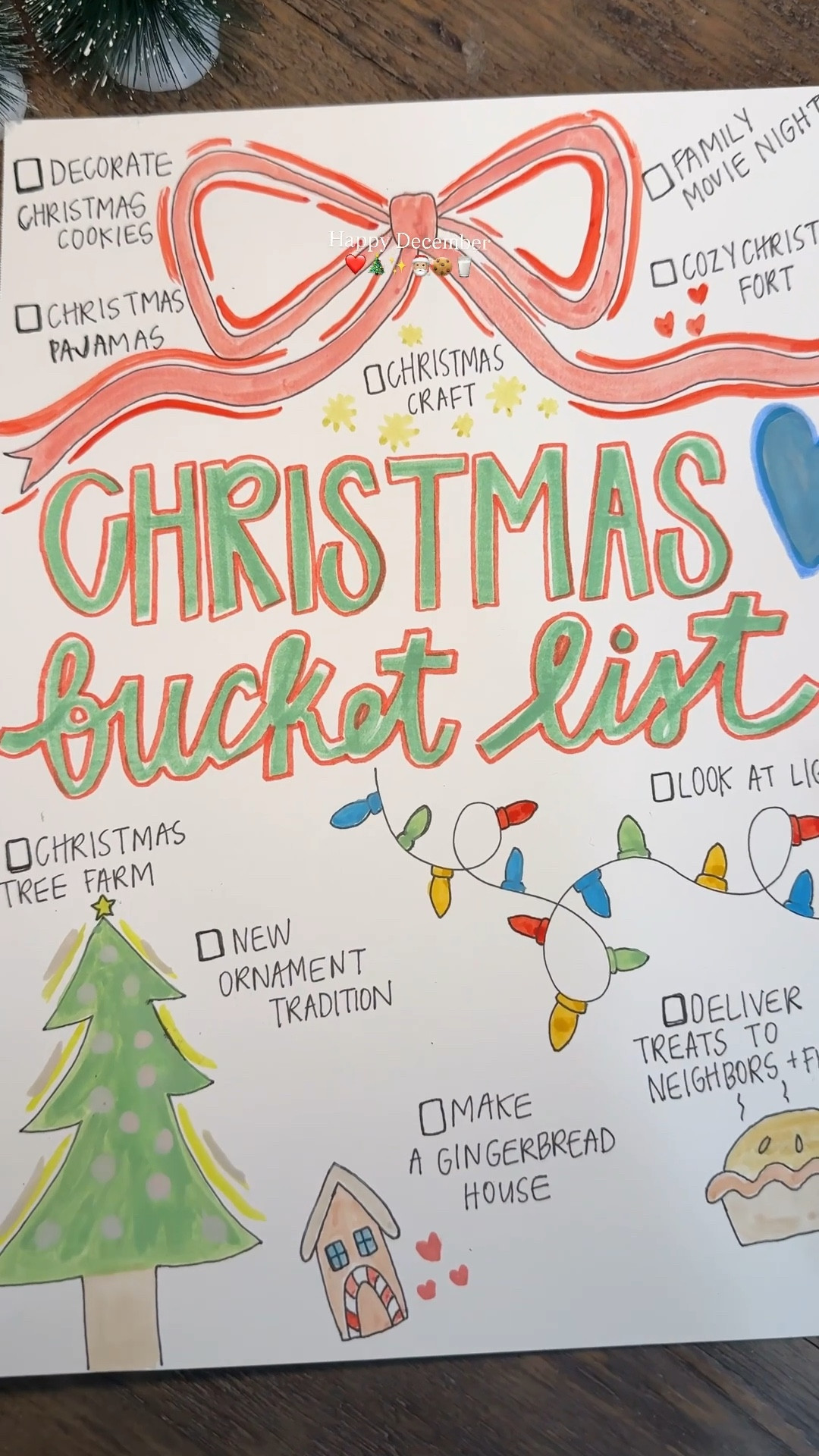Everything I used for our Christmas bucket list craft ✨