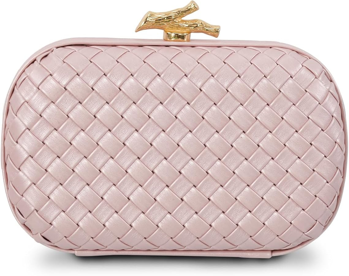 Woven Clutch Purses for Women Elegant Evening Bag for Parties, Weddings,Gold Clutch Purse | Amazon (US)