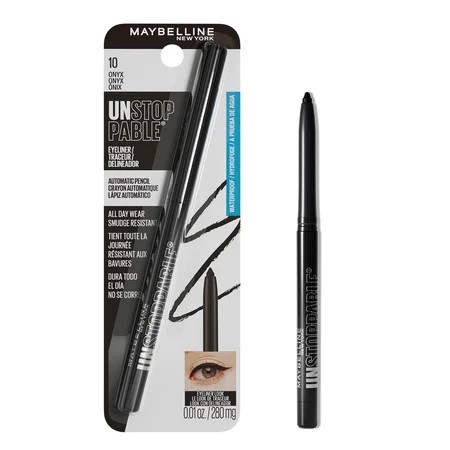 Maybelline New York Unstoppable Waterproof Mechanical Black Eyeliner, Onyx, 1 Count | Walmart (US)