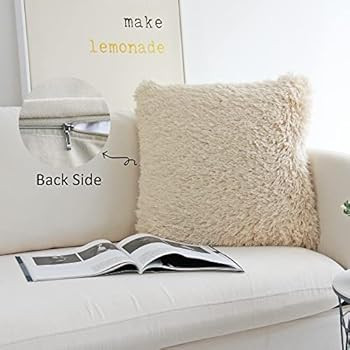 JOJUSIS Fluffy Decorative Throw Pillows Covers 18x18 Inch Luxury Soft Faux Fur Fleece Cushion Cov... | Amazon (US)