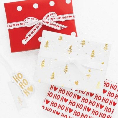 Red with White Large Dot Gift Wrap, Single Roll - Sugar Paper™ | Target