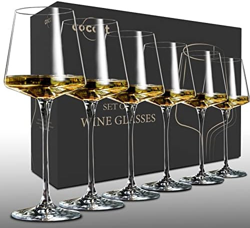 Wine Glasses Set of 6,Crystal White Wine Glasses,Red Wine Glass Set, Wine Glasses Long stem,Clear... | Amazon (US)