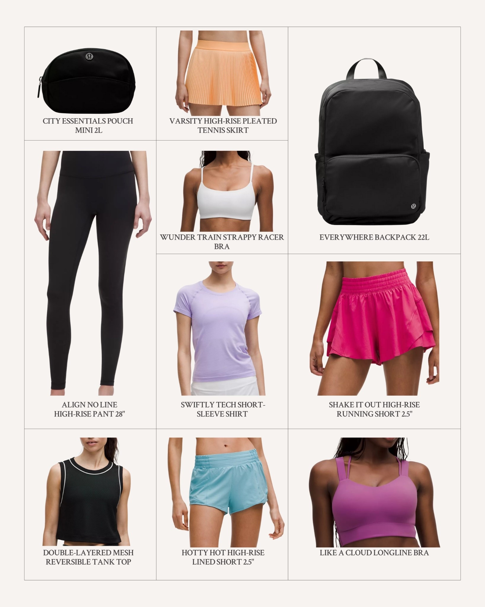 Lululemon has all the back to school must haves!

Tennis Skirt, Athletic Short, Sports Bra, Backpack, Tank Top, Leggings, Seamless, Basic Top.

#LTKOver40 #LTKActive #LTKStyleTip