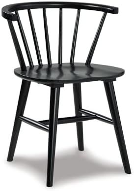 Signature Design by Ashley Otaska Modern Farmhouse Spindle Dining Chair, 2 Count, Black | Amazon (US)