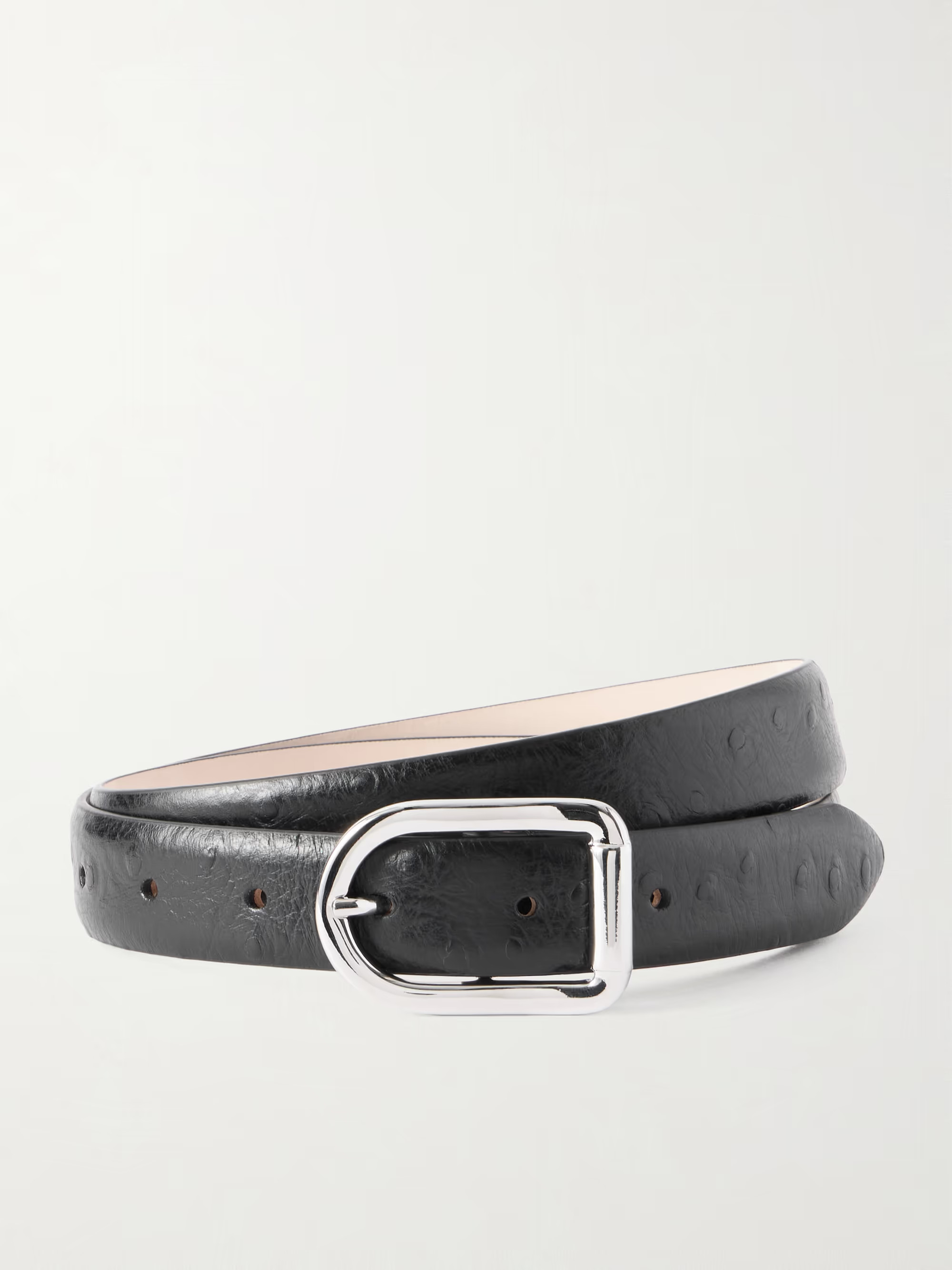 Mija ostrich-effect leather belt | NET-A-PORTER (UK & EU)