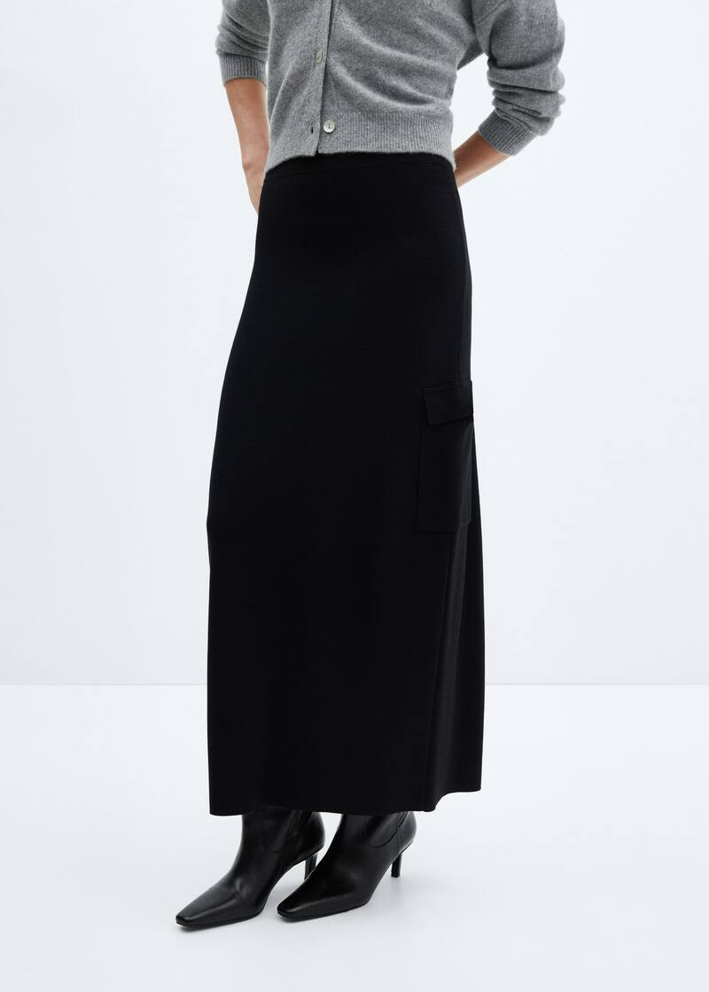 Knitted skirt with cargo pockets -  Women | Mango USA | MANGO (US)
