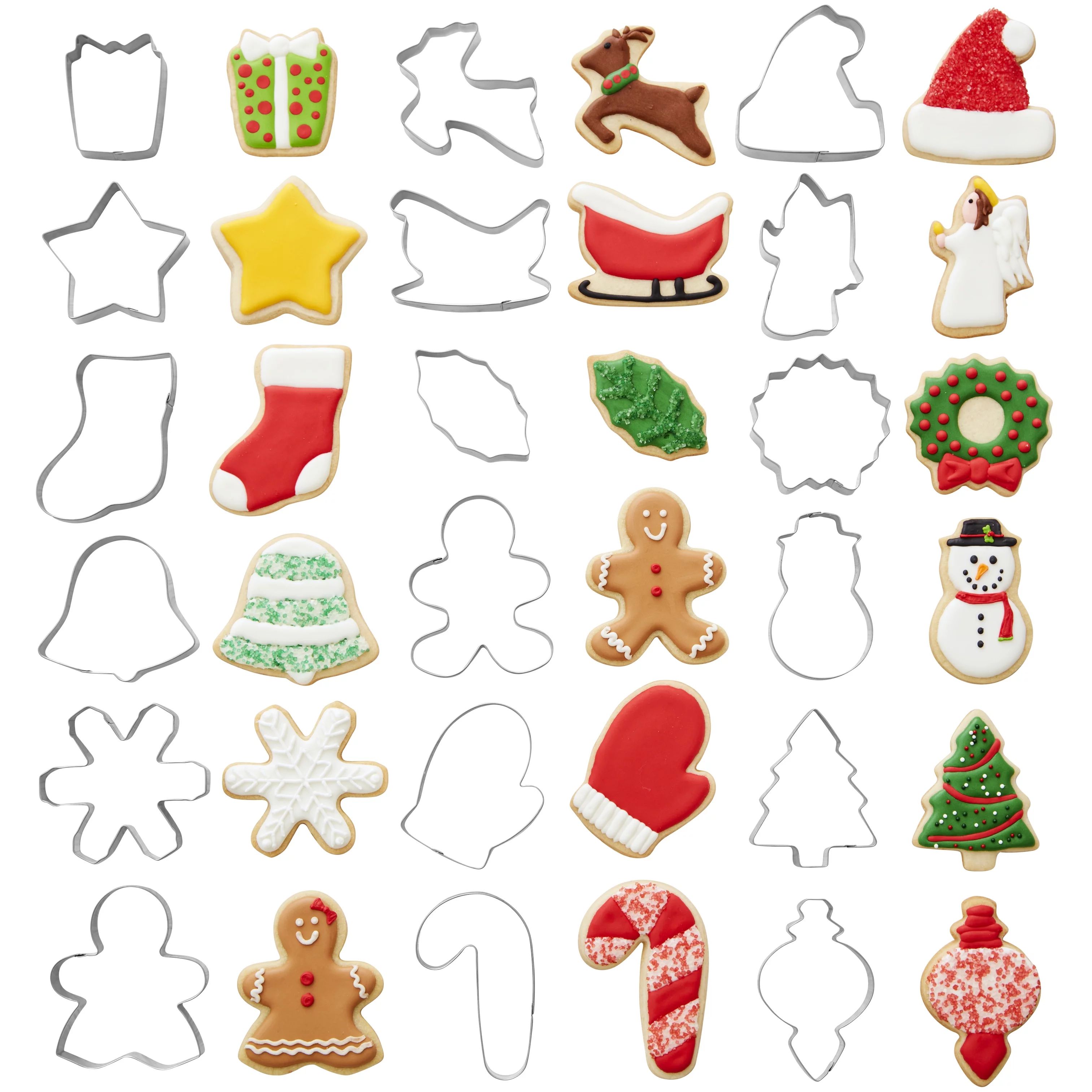Wilton Holiday Shapes Metal Cookie Cutter Set, 18-Piece | Walmart (US)