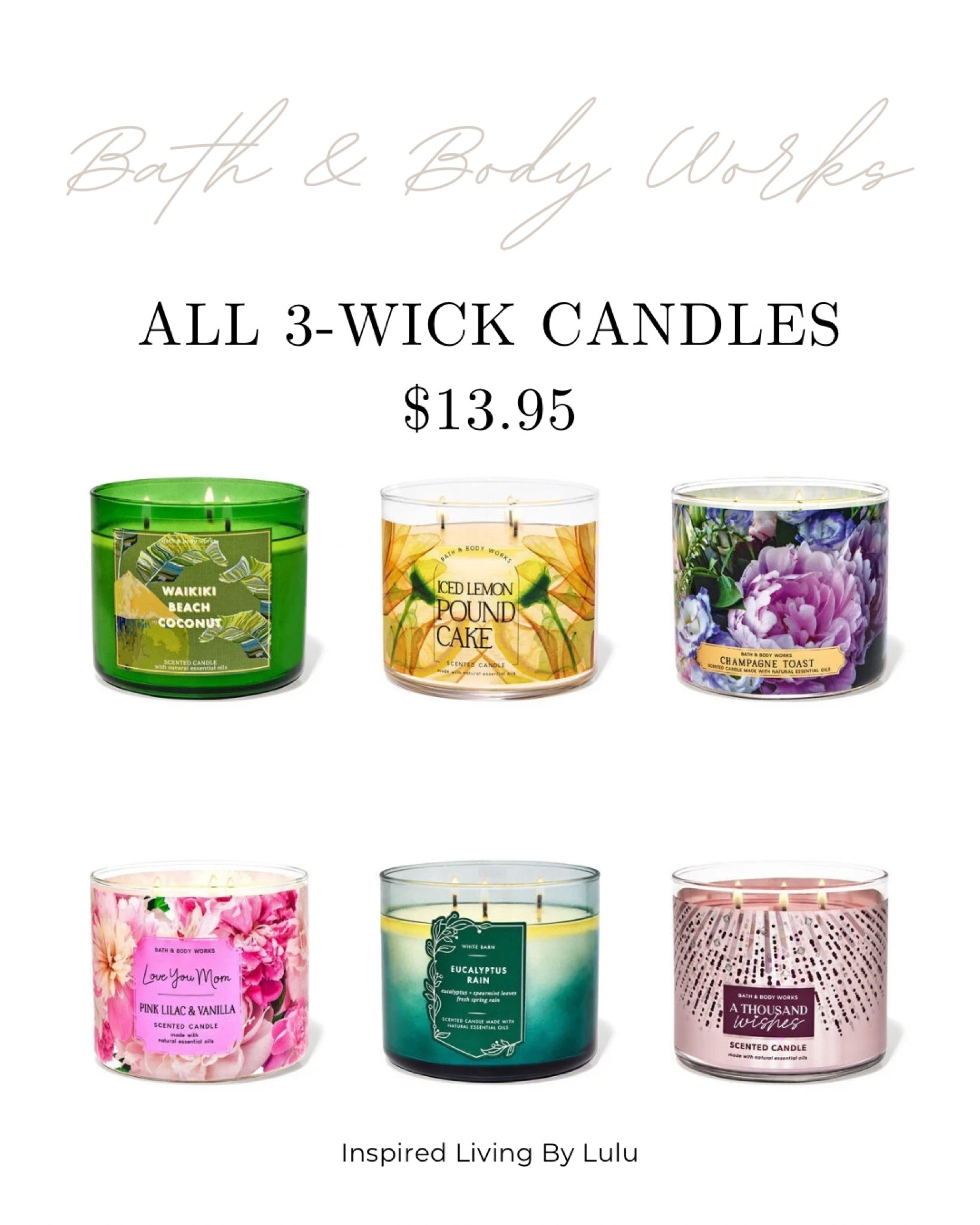 Bath & Body Works 3-Wick Candles on SALE for $13.95! Ends TODAY!! These are some of my favorites. 

Great gift for Mother’s Day!

Home Decor | Gift Ideas | Gifts for Mom | Hostess Gift 



#LTKhome #LTKsalealert #LTKGiftGuide