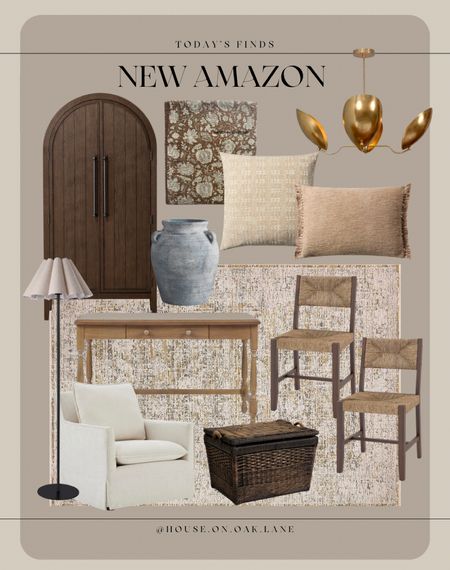 Amazon affordable finds 

Dark brown wood arched cabinet floral block print quilt solid pillow cover neutral flax oat brass chandelier light fixture turned leg light wood desk woven dining chair wicker rattan slipcovered chair pleated lampshade basket trunk large vase vintage style earth tones modern organic traditional collected 

#LTKfindsunder50 #LTKsalealert #LTKstyletip