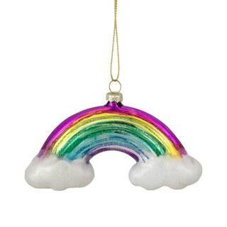 4.75 in. Glass Rainbow and Clouds Christmas Ornament | The Home Depot