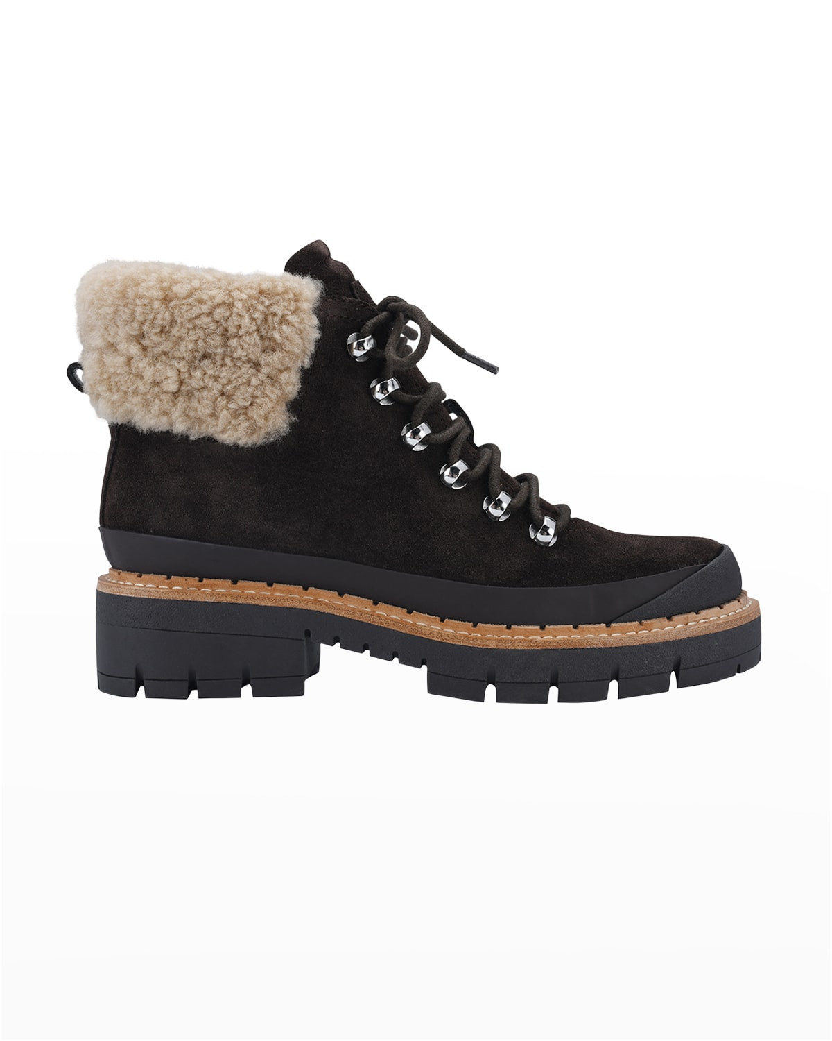 Cade Suede Shearling Hiker Booties | Neiman Marcus
