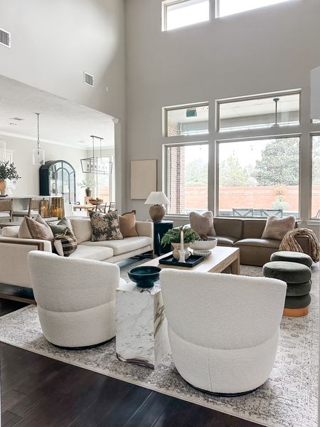 You asked I’m delivering!! This view of my living room is linked. From the coffee table to the popular sofa and swivel chairs!! Let me know if you see something I missed. 

#LTKhome #LTKstyletip