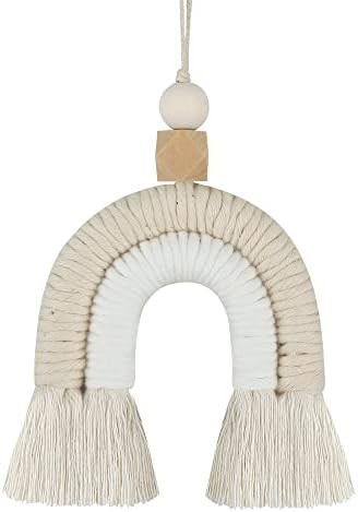 Macrame Rainbow Car Charm Boho Felt Ball Wood Bead Essential Oils Diffuser  Car Int... | Amazon (US)